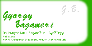 gyorgy bagameri business card